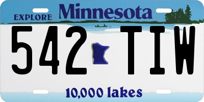 MN license plate 542TIW