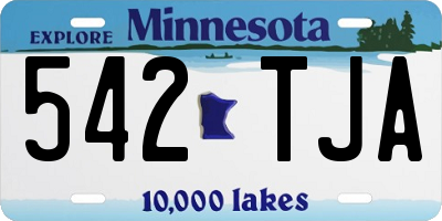 MN license plate 542TJA