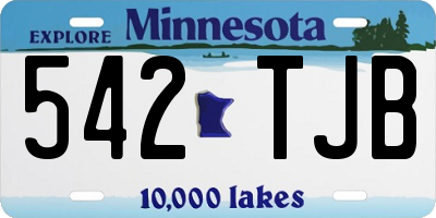 MN license plate 542TJB