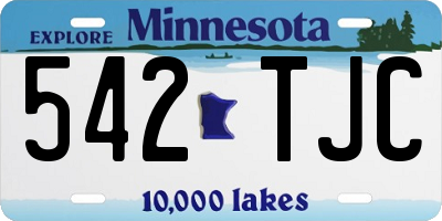 MN license plate 542TJC