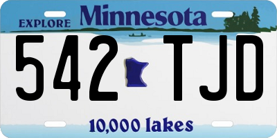 MN license plate 542TJD