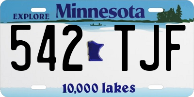 MN license plate 542TJF
