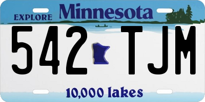 MN license plate 542TJM