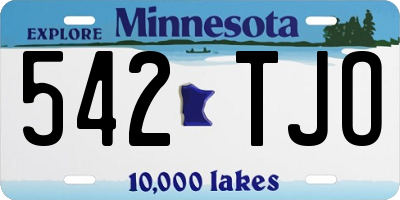 MN license plate 542TJO