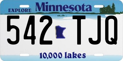 MN license plate 542TJQ