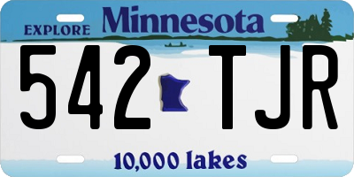 MN license plate 542TJR