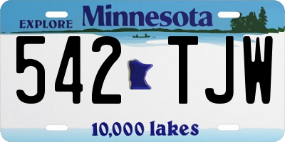 MN license plate 542TJW