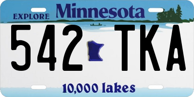 MN license plate 542TKA