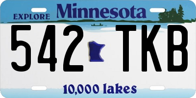 MN license plate 542TKB