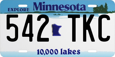 MN license plate 542TKC