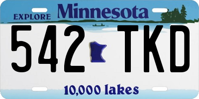 MN license plate 542TKD