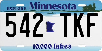 MN license plate 542TKF