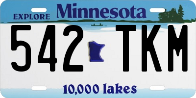 MN license plate 542TKM