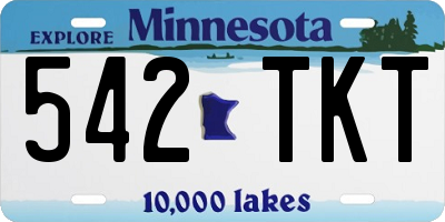 MN license plate 542TKT
