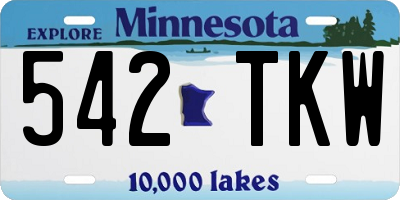 MN license plate 542TKW