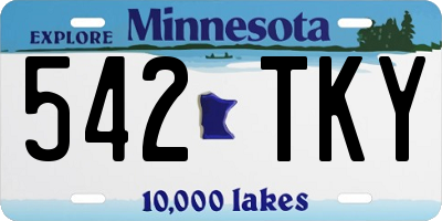 MN license plate 542TKY