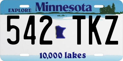 MN license plate 542TKZ