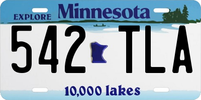 MN license plate 542TLA