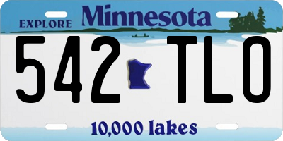 MN license plate 542TLO