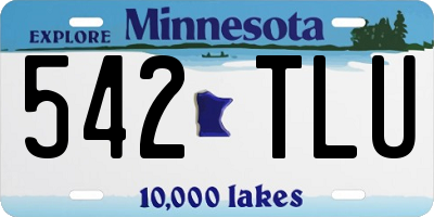MN license plate 542TLU