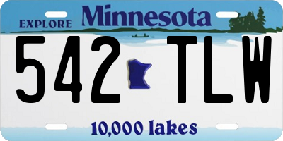 MN license plate 542TLW