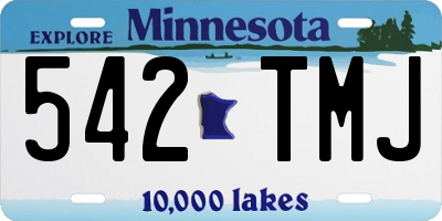MN license plate 542TMJ
