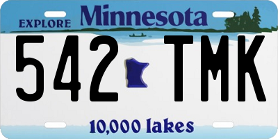 MN license plate 542TMK