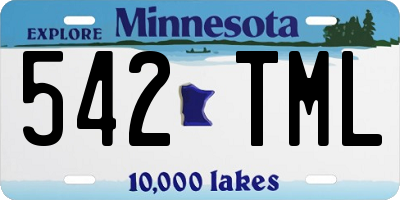 MN license plate 542TML