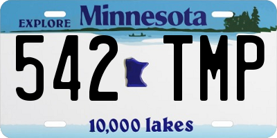 MN license plate 542TMP