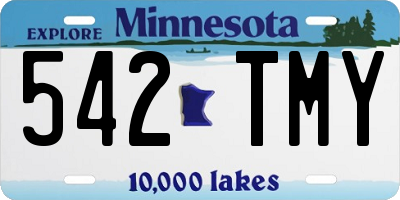 MN license plate 542TMY