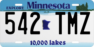 MN license plate 542TMZ