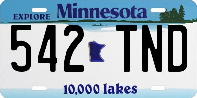 MN license plate 542TND