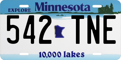 MN license plate 542TNE