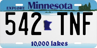 MN license plate 542TNF