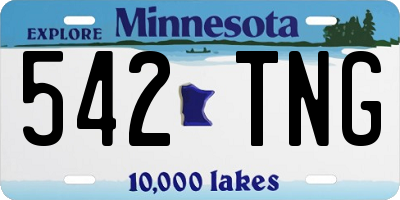 MN license plate 542TNG