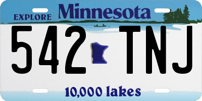 MN license plate 542TNJ