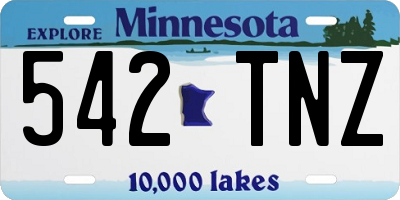 MN license plate 542TNZ