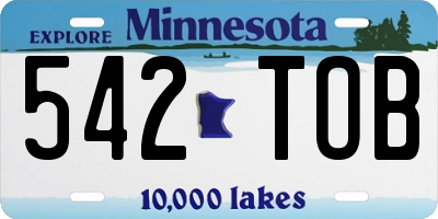 MN license plate 542TOB