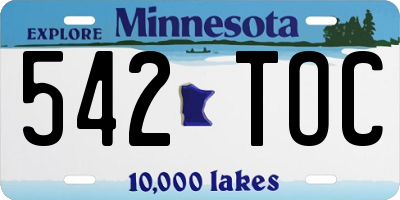 MN license plate 542TOC