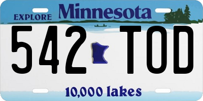 MN license plate 542TOD