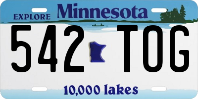MN license plate 542TOG
