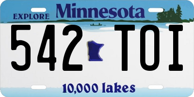 MN license plate 542TOI