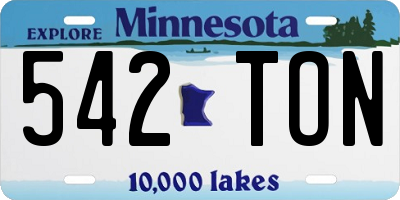 MN license plate 542TON