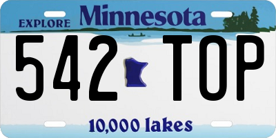 MN license plate 542TOP