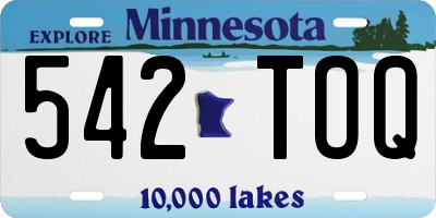 MN license plate 542TOQ