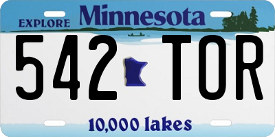 MN license plate 542TOR