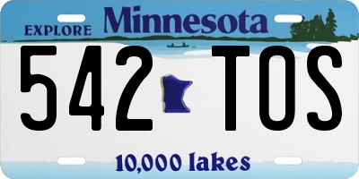 MN license plate 542TOS