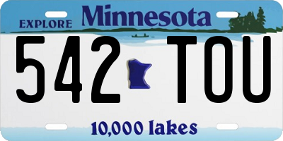 MN license plate 542TOU