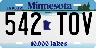 MN license plate 542TOV