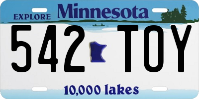 MN license plate 542TOY